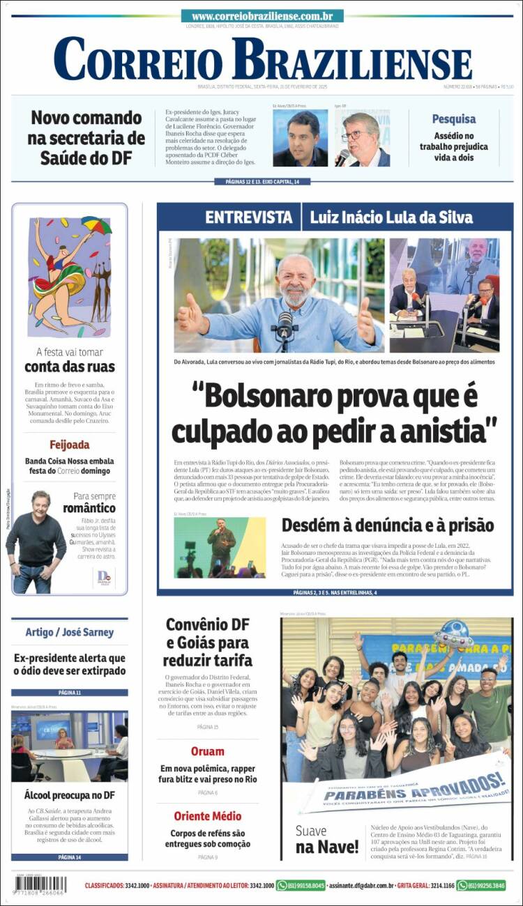 Portada de Correio Braziliense (Brasil)