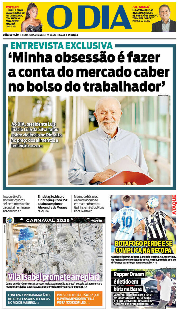 Portada de O Dia (Brasil)