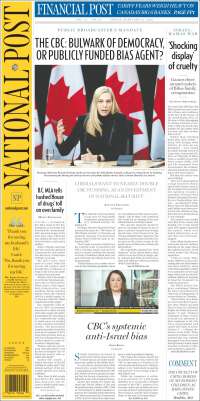 Portada de The National Post (Canada)