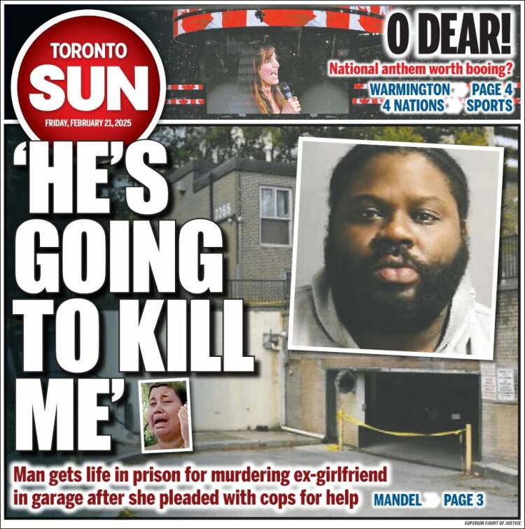 Portada de The Toronto Sun (Canada)