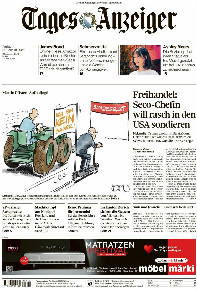 Portada de Tages-Anzeiger (Switzerland)