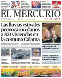 Portada de El Mercurio - Calama (Chile)