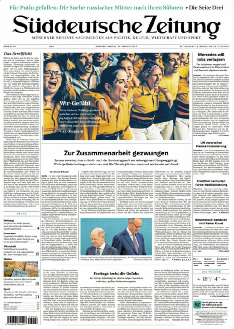 Portada de Sueddeutsche (Germany)