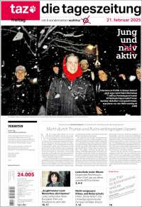 Portada de Die Tageszeitung (Germany)