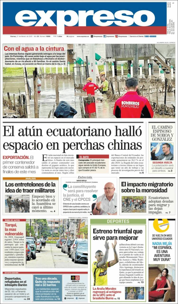 Portada de Expreso (Ecuador)