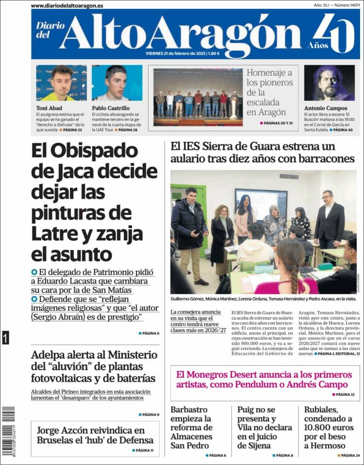 Portada de Diario del AltoAragón (Spain)