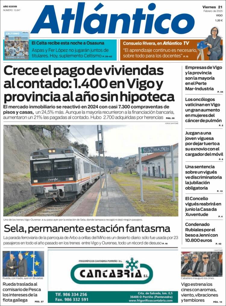 Portada de Atlántico Diario (Spain)