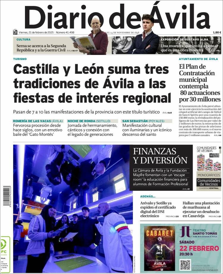 Portada de Diario de Ávila (Spain)