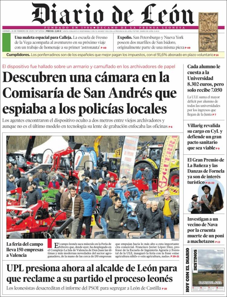 Portada de Diario de León (Spain)