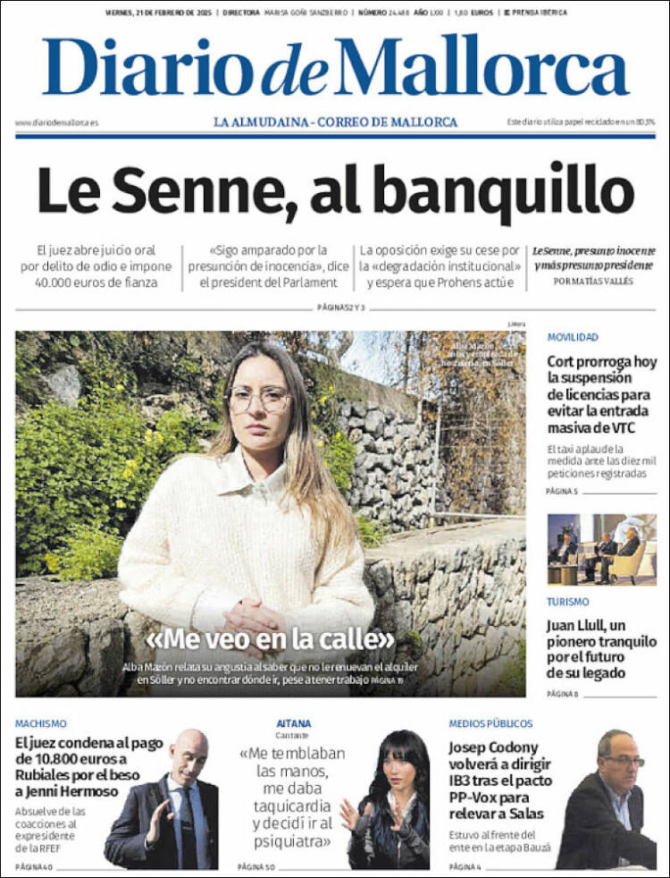 Portada de Diario de Mallorca (Spain)