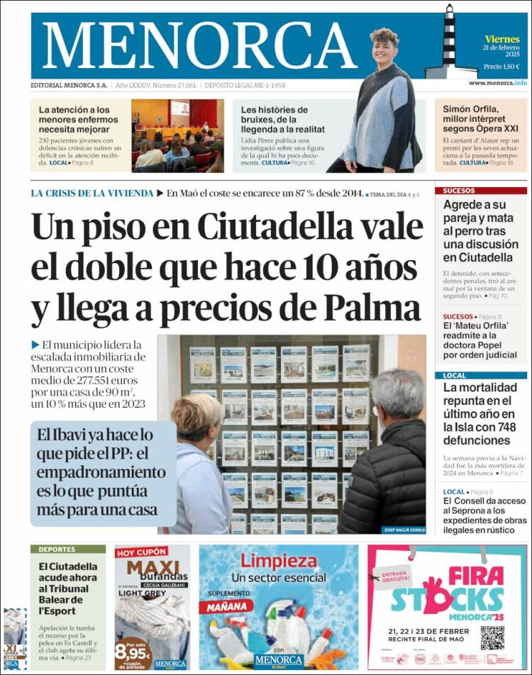 Portada de Menorca - Diario Insular (Spain)