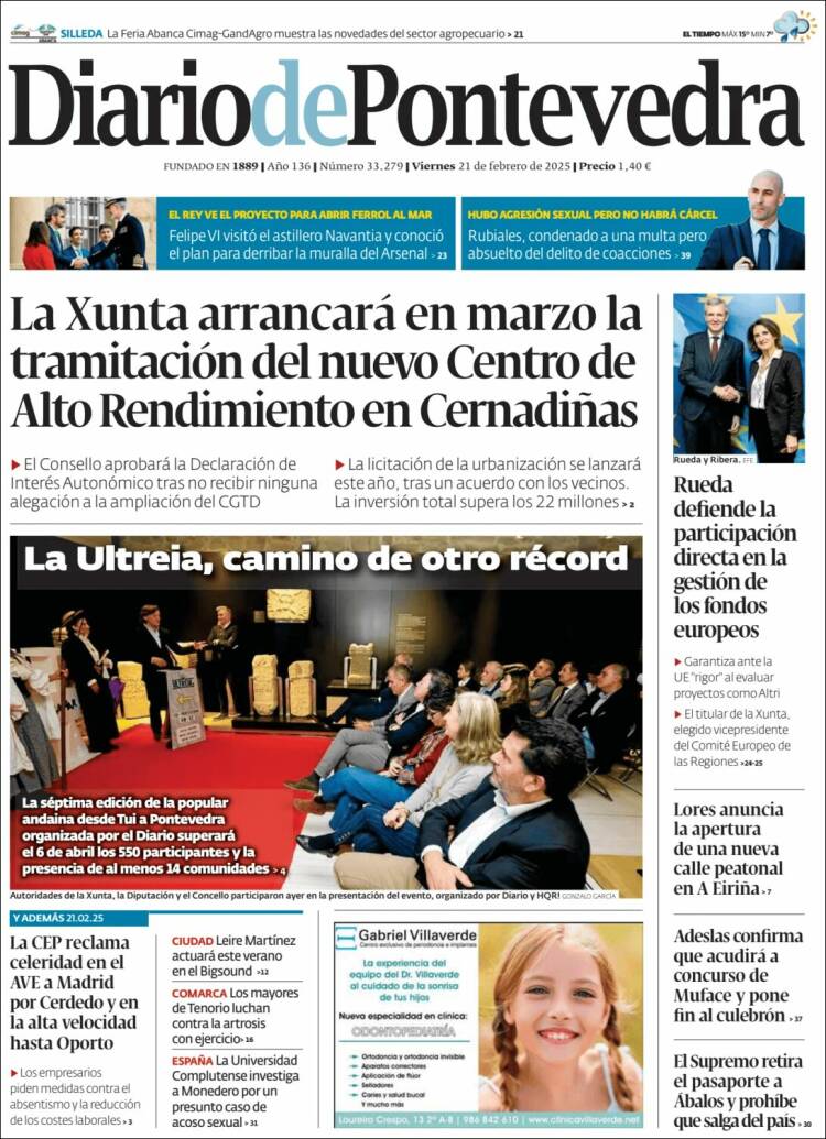 Portada de Diario de Pontevedra (Spain)