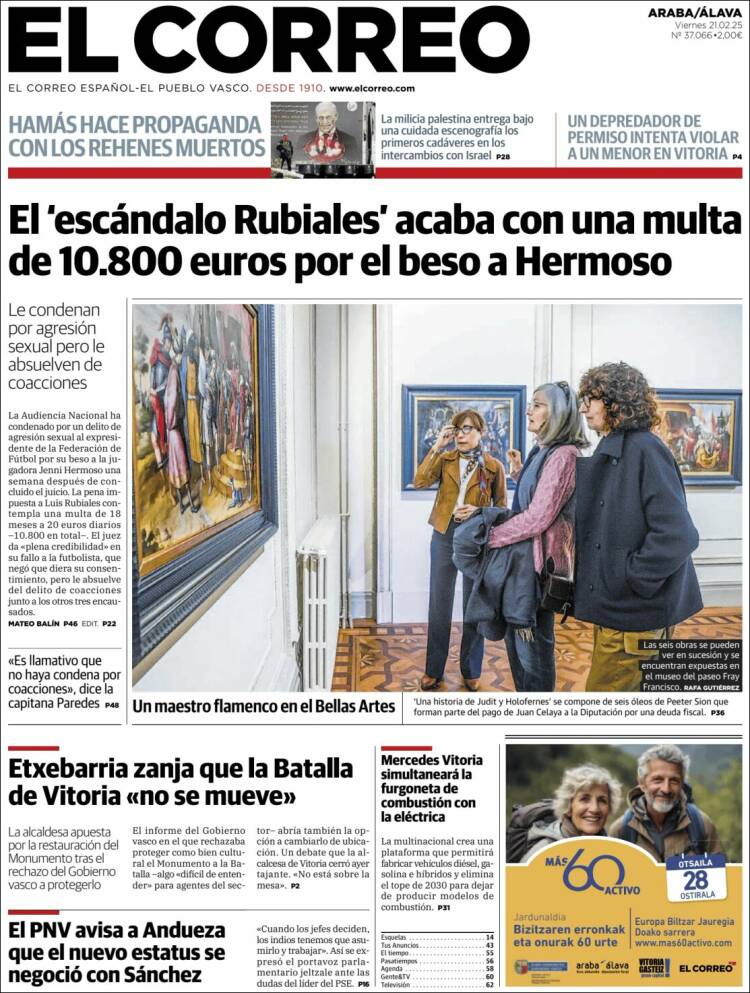 Portada de El Correo - Álava (Spain)