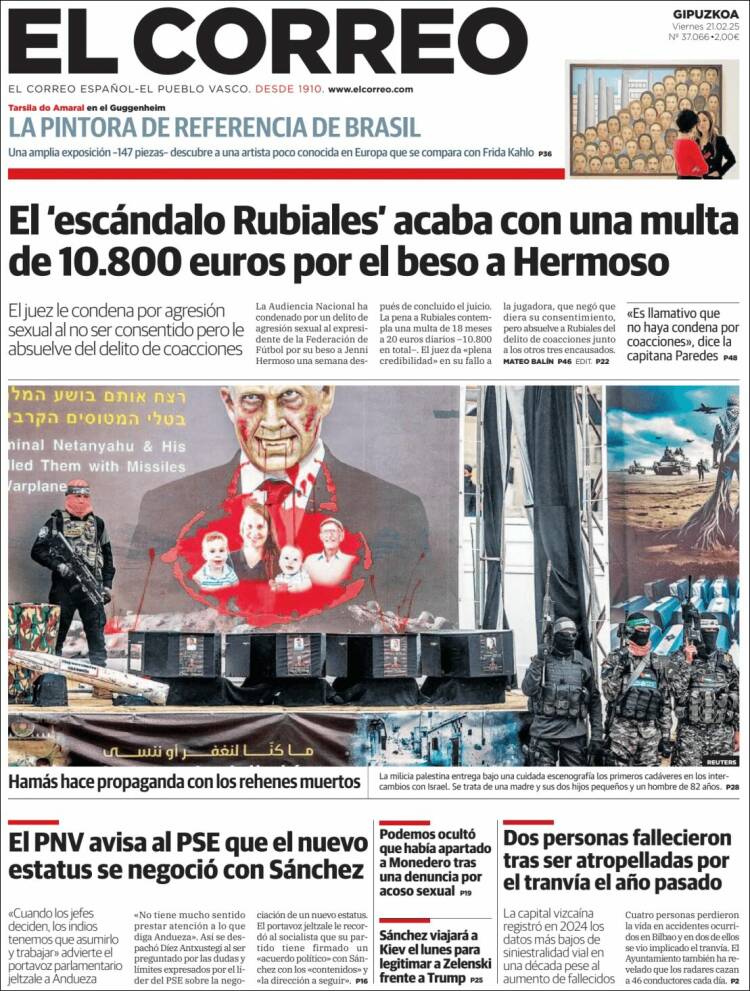 Portada de El Correo - Guipuzcoa (Espagne)