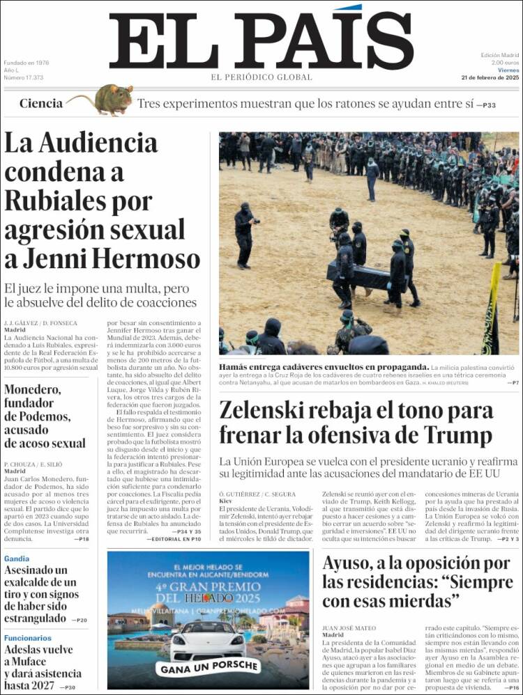 Portada de El País (Spain)