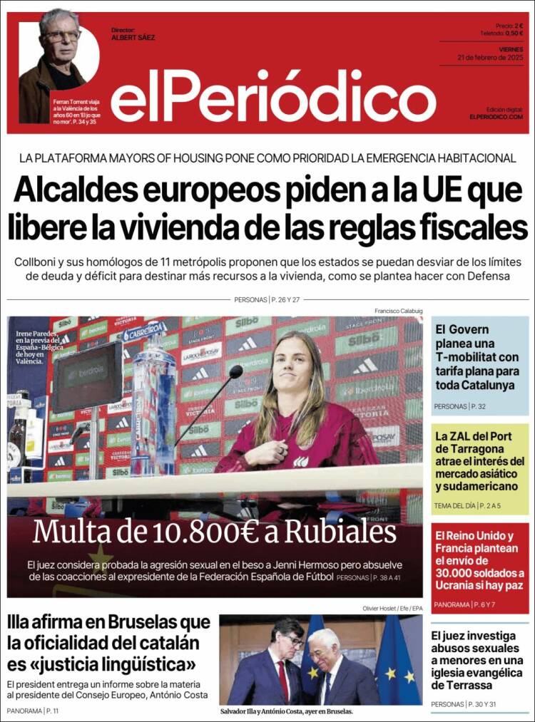 Portada de El Periódico (Spain)