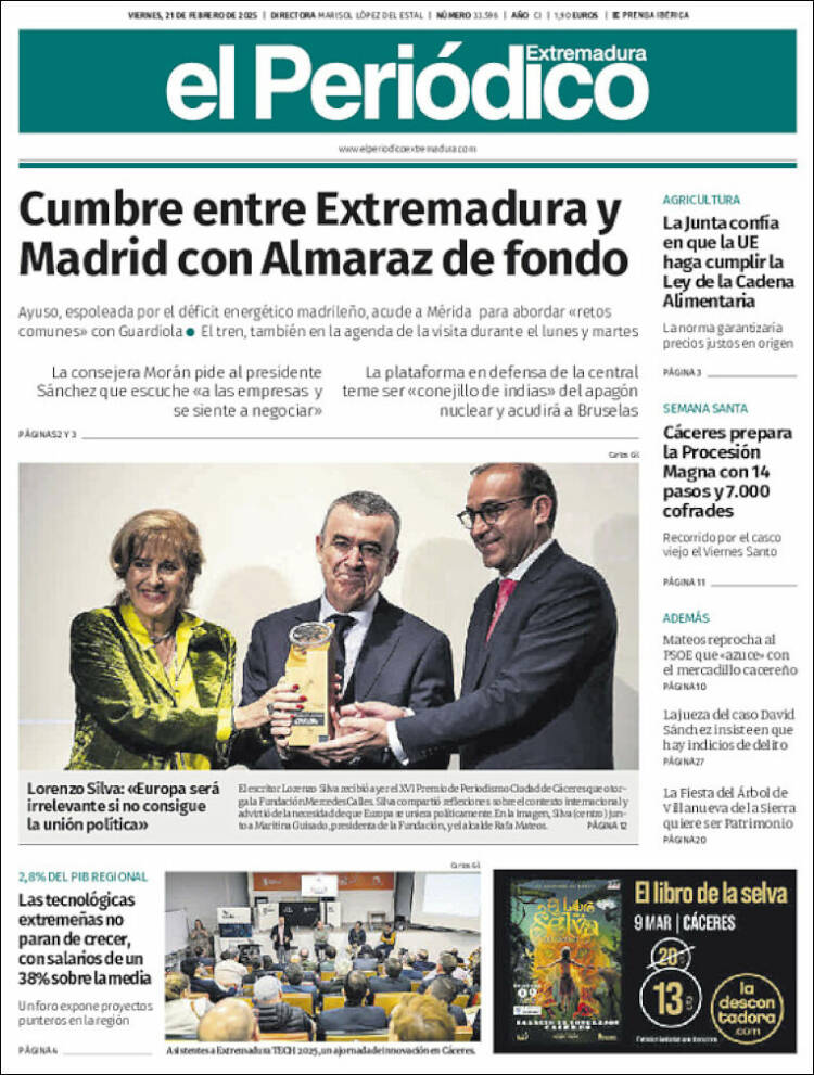 Portada de El Periódico de Extremadura (Spain)