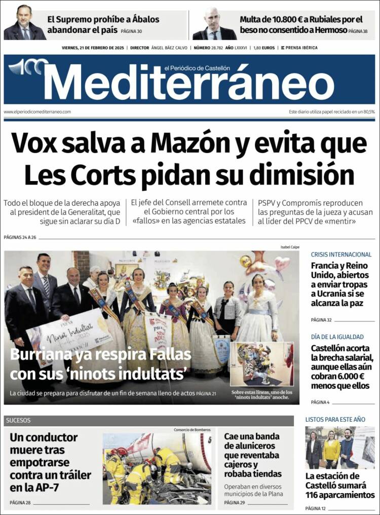 Portada de El Periódico Mediterraneo (Spain)