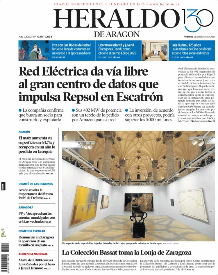 Portada de Heraldo de Aragón (Spain)