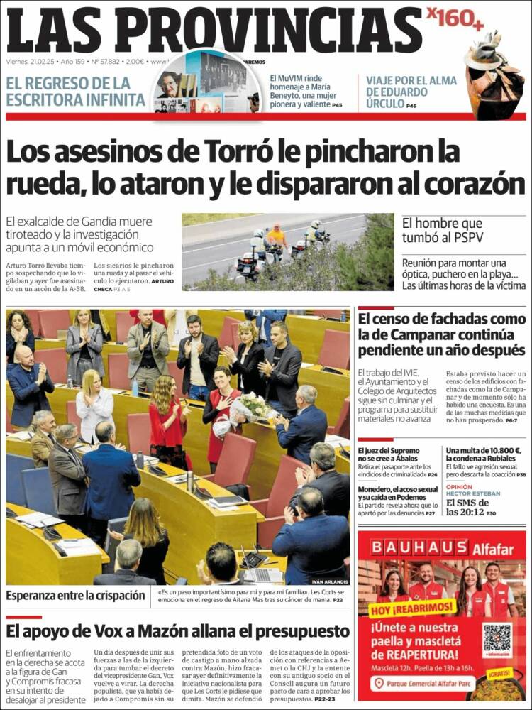 Portada de Las Provincias (Spain)