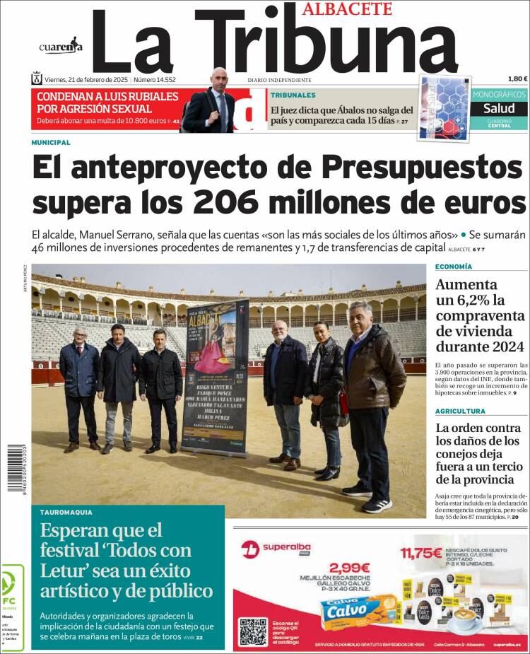 Portada de La Tribuna de Albacete (Spain)