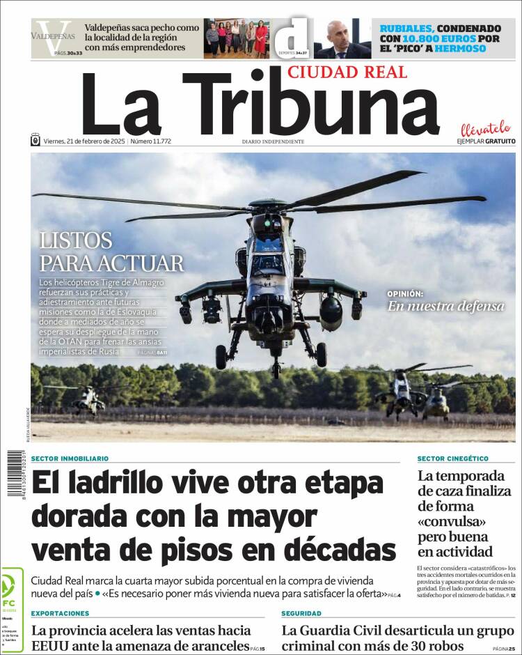 Portada de La Tribuna de Ciudad Real (Spain)