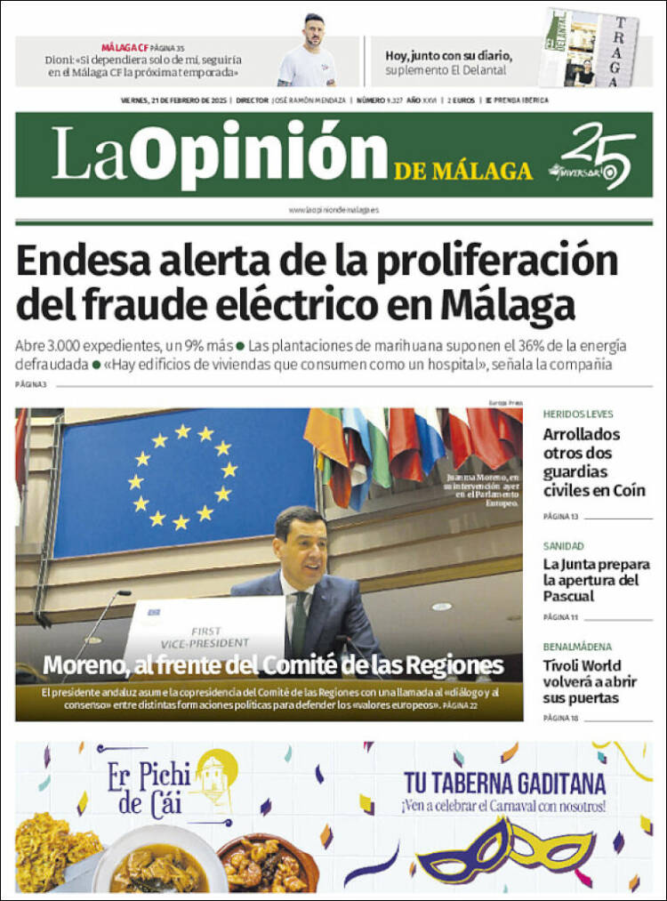 Portada de La Opinión de Málaga (Spain)