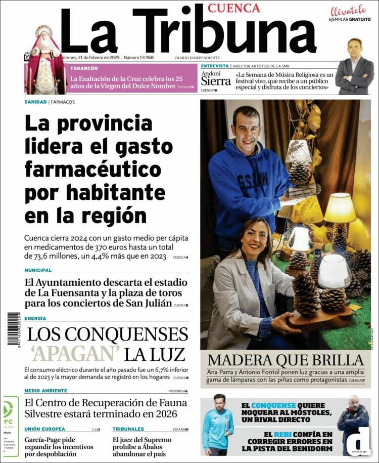 Portada de La Tribuna de Cuenca (Spain)