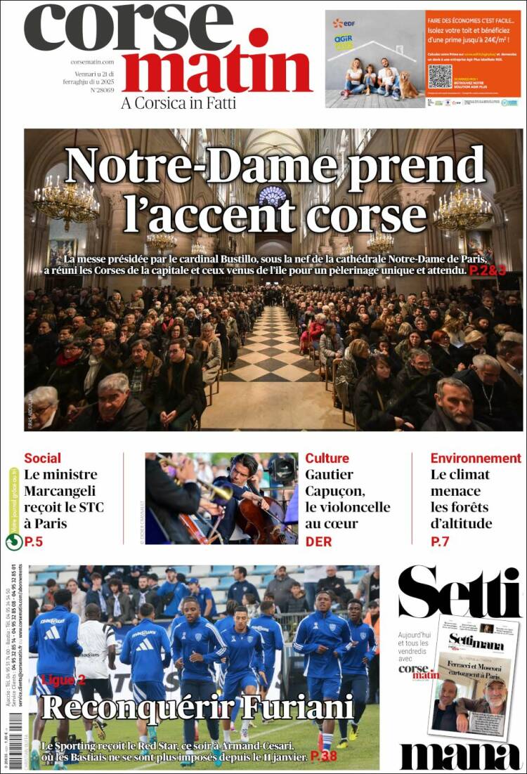 Portada de Corse-Matin (France)