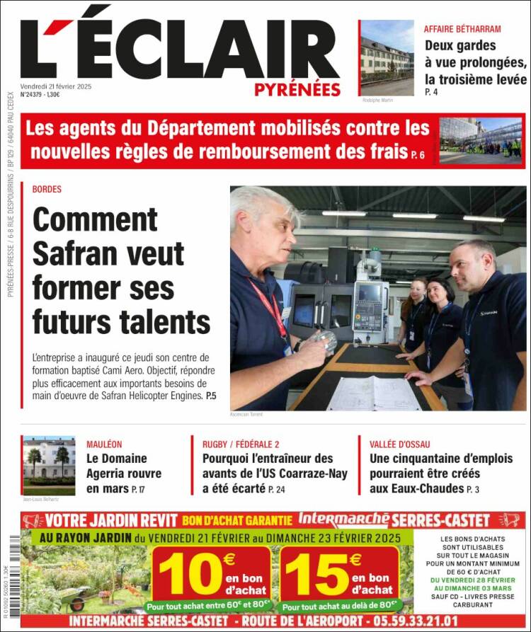 Portada de L'Eclair des Pyrénées (France)