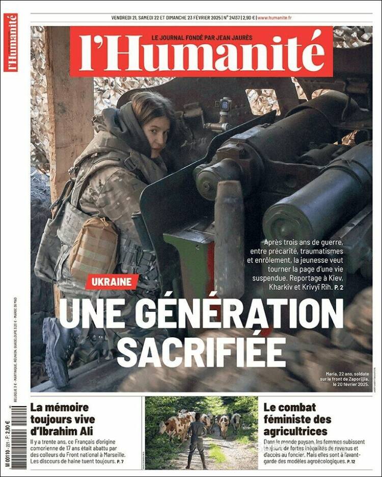 Portada de l'Humanite (France)