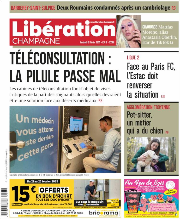 Portada de Libération Champagne (France)