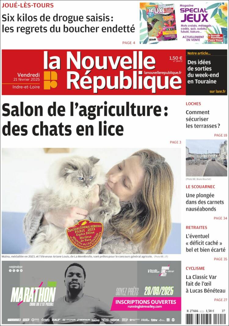 Portada de La Nouvelle Republique (France)