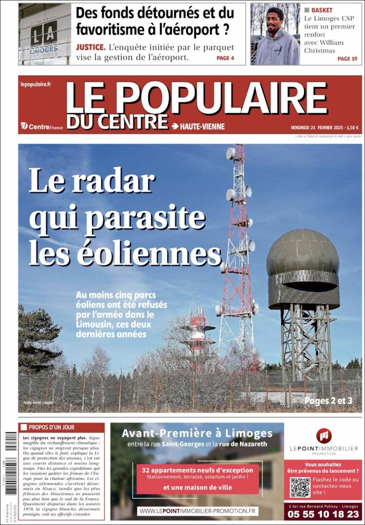 Portada de Le Populaire du Centre (France)