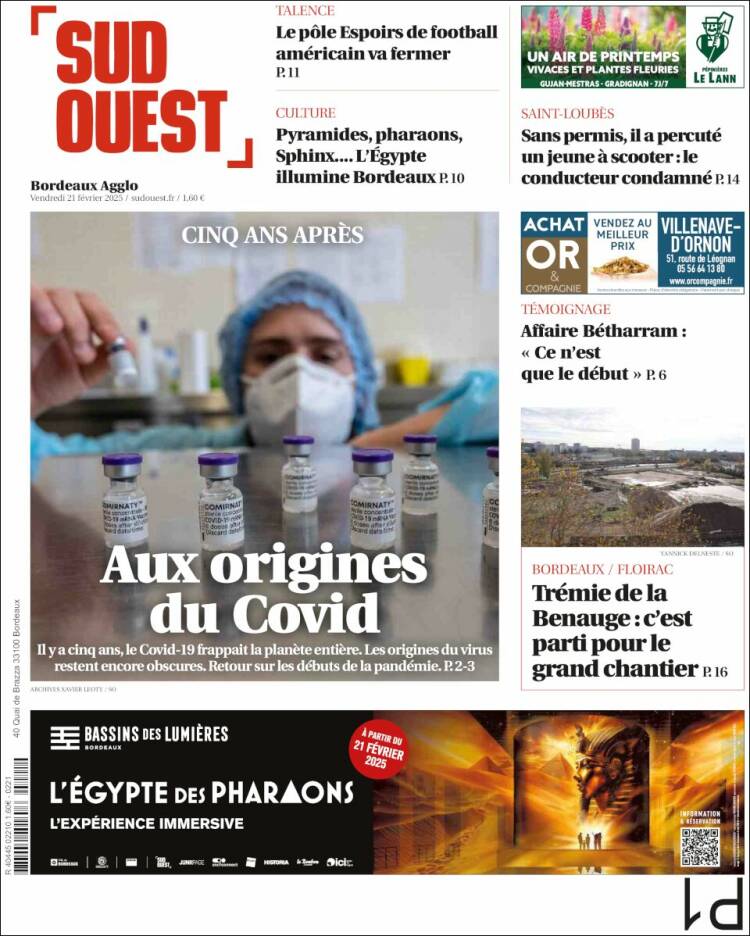 Portada de Sud Ouest (France)