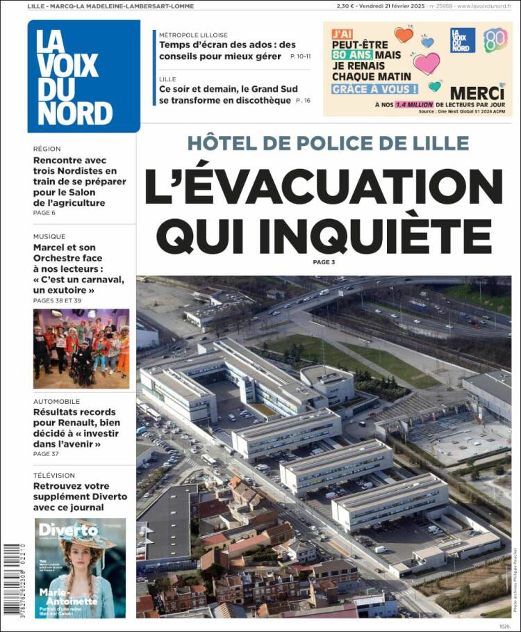 Portada de La Voix du Nord (France)