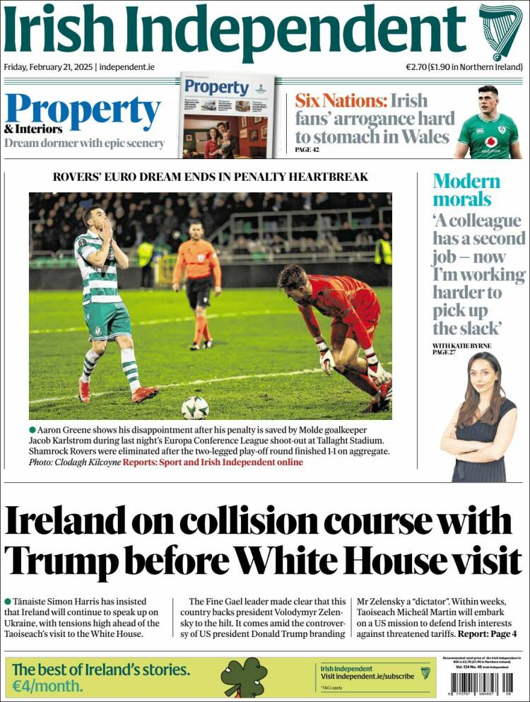 Portada de Irish Independent (Ireland)