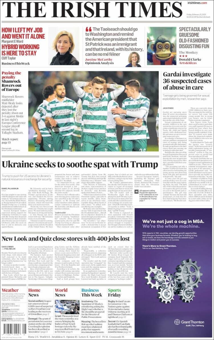 Portada de Irish Times (Ireland)