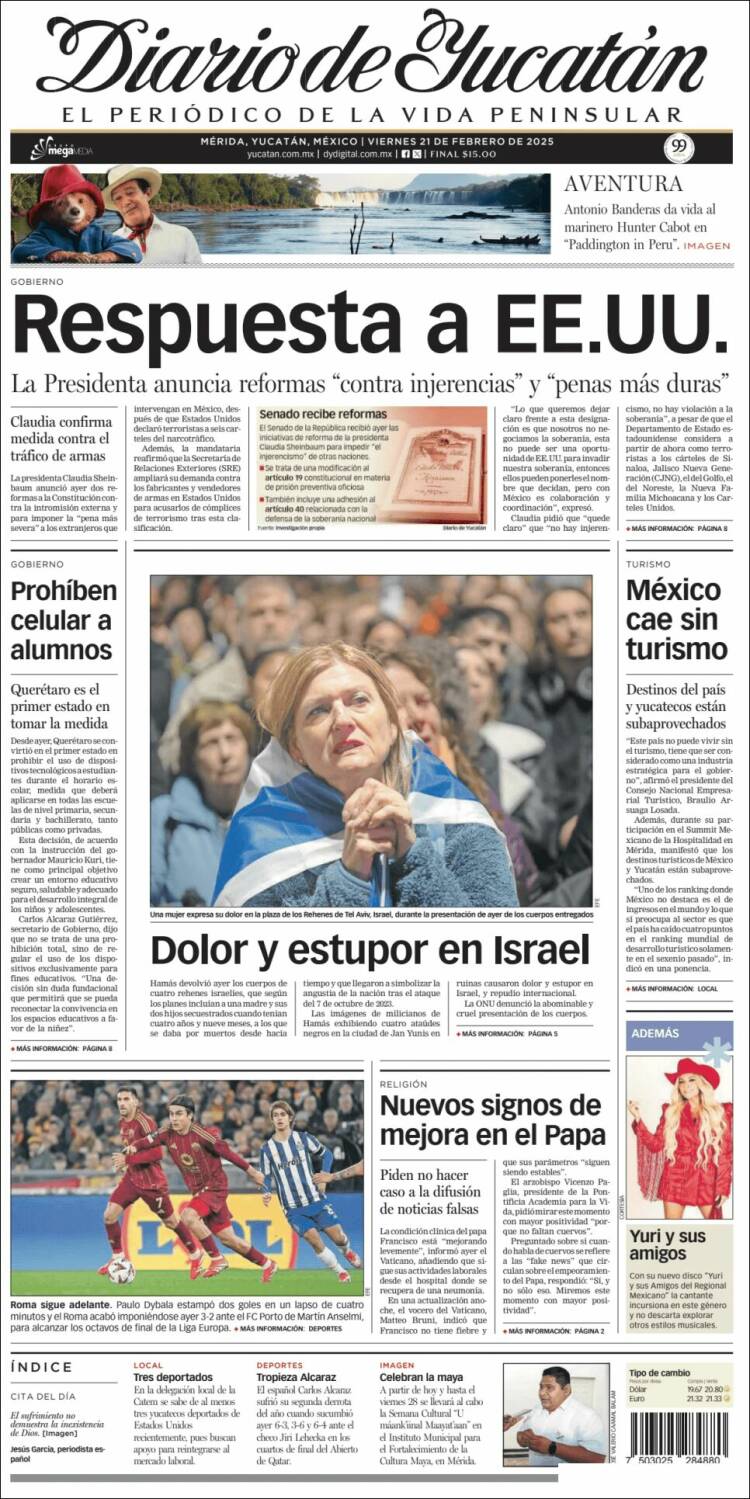 Portada de Diario de Yucatán (Mexico)