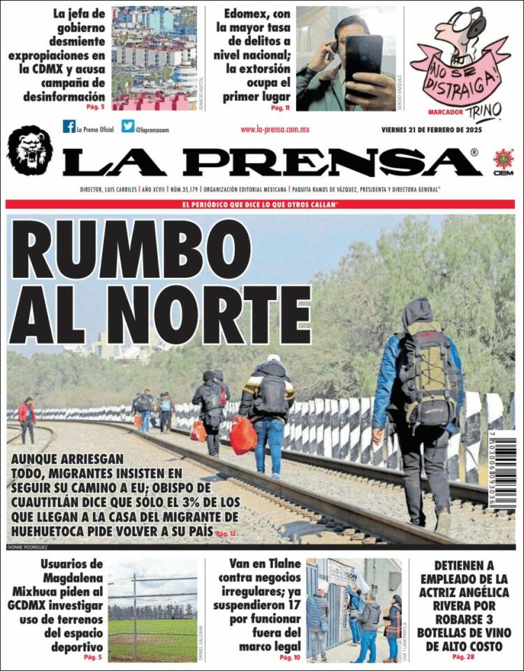 Portada de La Prensa (Mexico)