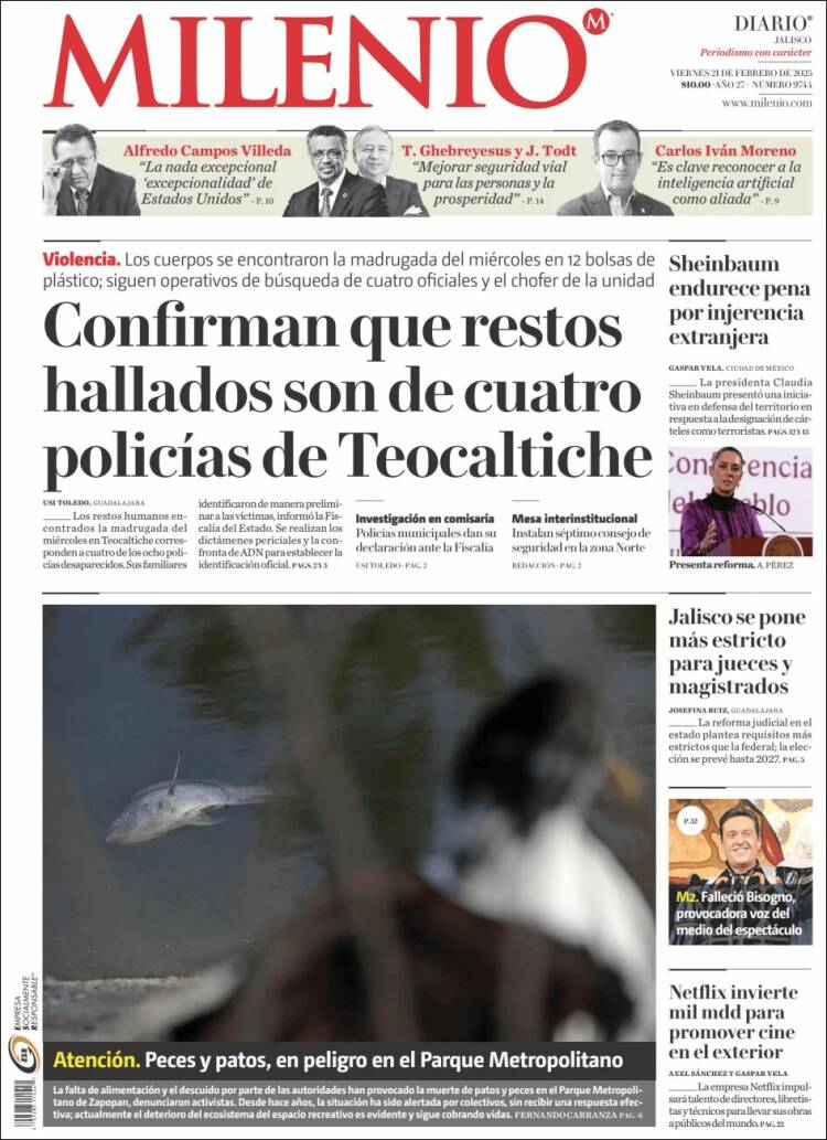 Portada de Milenio - Jalisco (Mexico)