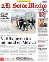 Portada de El Sol de México (Mexico)