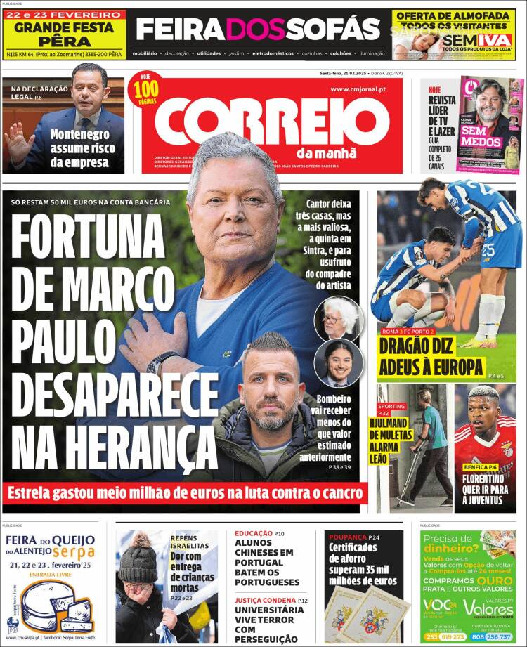 Portada de Correio da Manhã (Portugal)