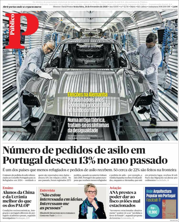 Portada de Público (Portugal)