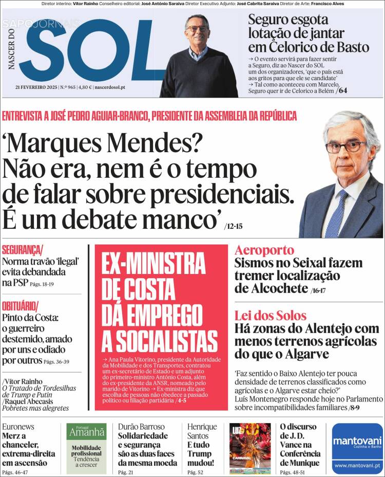 Portada de Jornal Sol (Portugal)