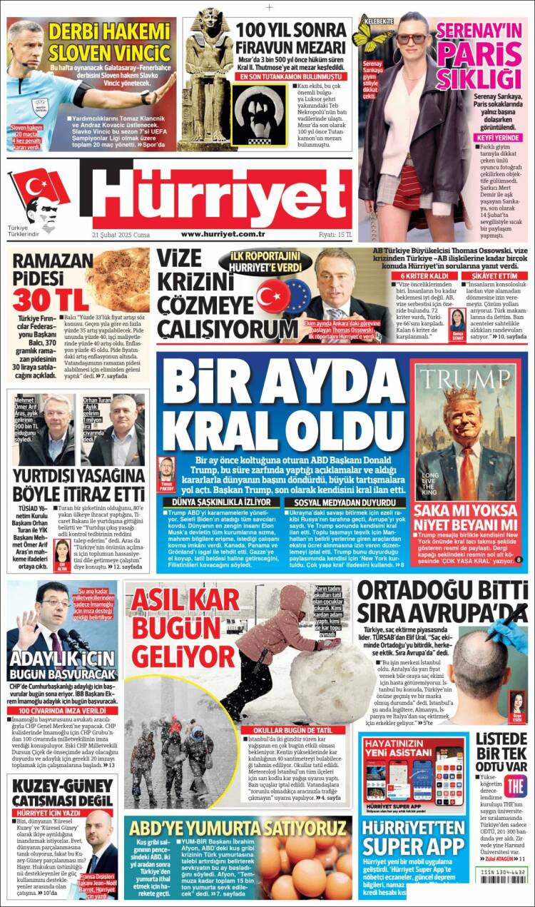 Portada de Hürriyet (Turkey)