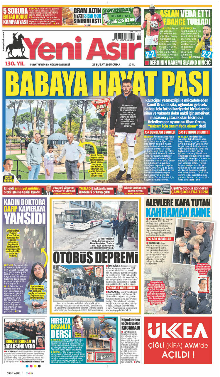 Portada de Yeni Asır (Turkey)