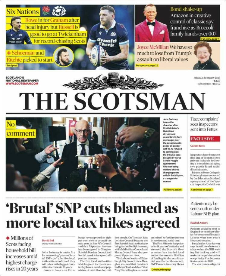 Portada de The Scotsman (United Kingdom)