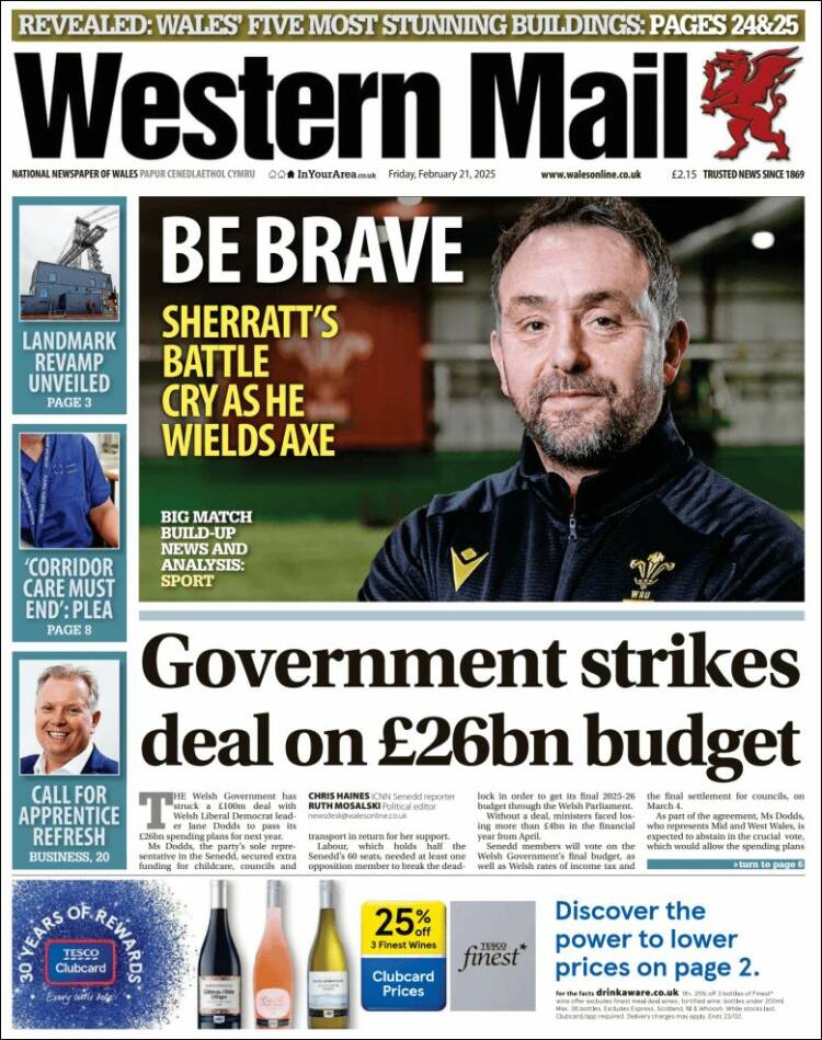 Portada de Western Mail (United Kingdom)