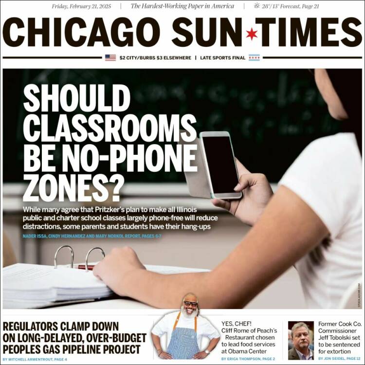 Portada de Chicago Sun-Times (USA)